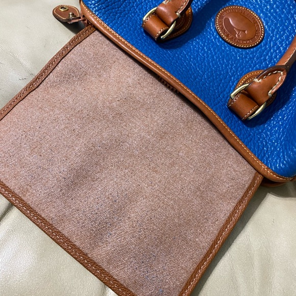 Vintage Dooney & Bourke French Blue Satchel Pebbled AWL All Weather Leather R28? - Picture 14 of 15